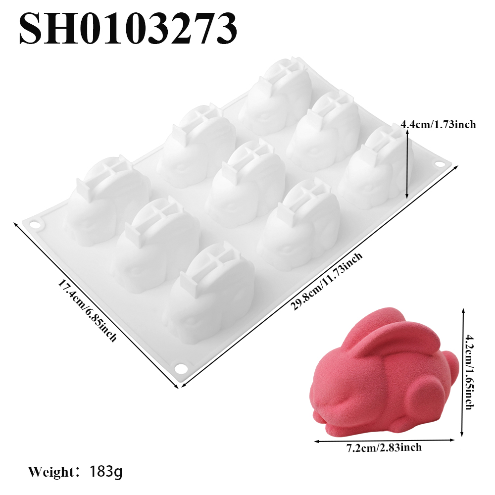 9-Cell Squatting Long Eared Ra - Bunny Cake Mold review and price