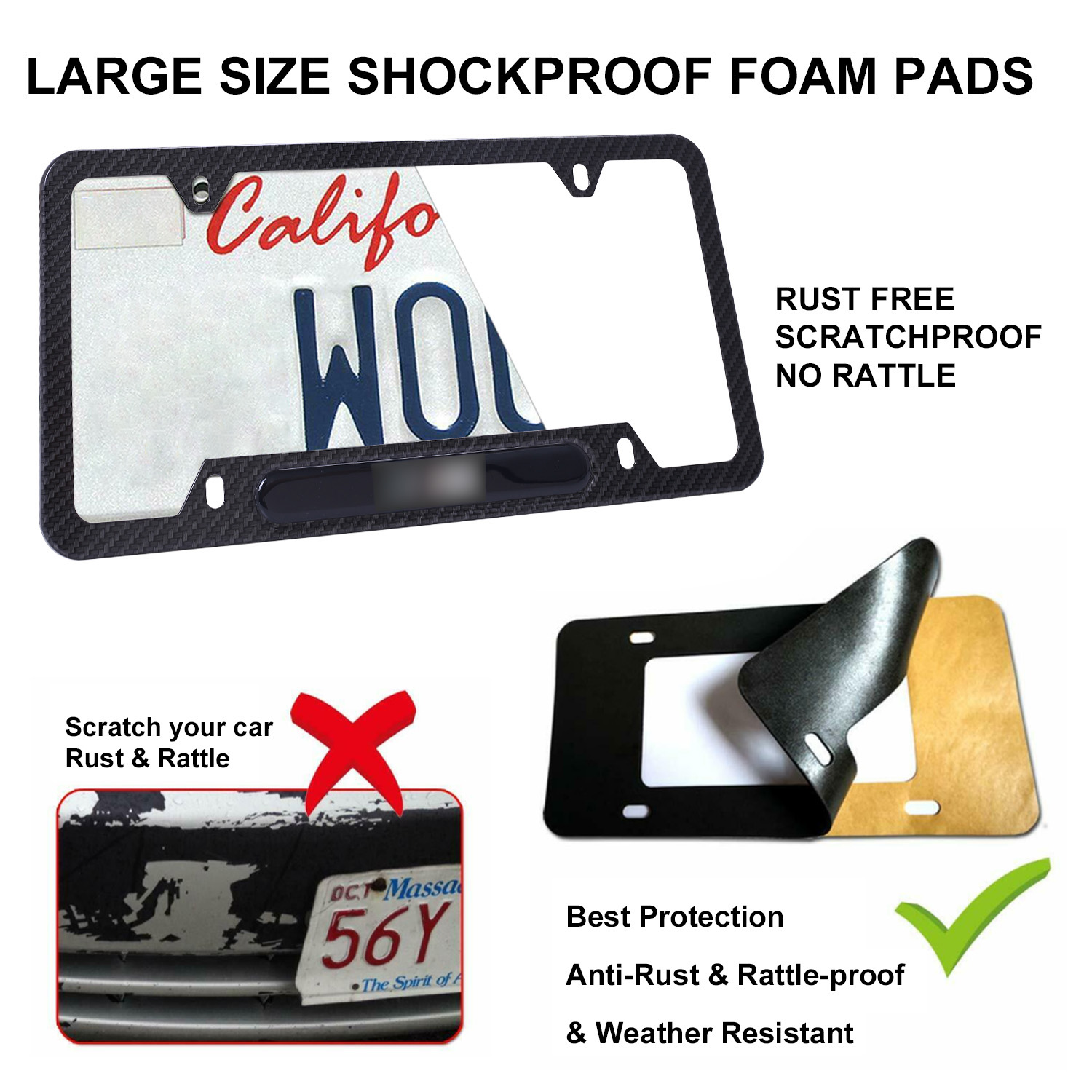 Aluminum License Plate Frame C - Crepe Pan Carbon review and price